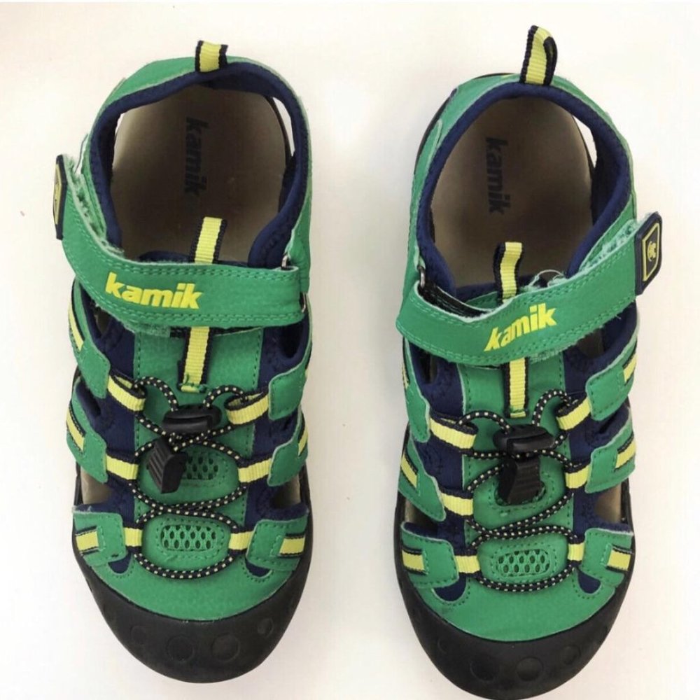 Kamik Green and Blue Kids Sandals